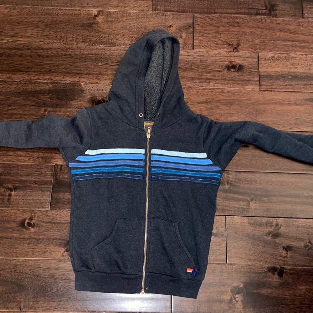 Aviator Nation kids blue striped zip up. Great condition only worn a few times!